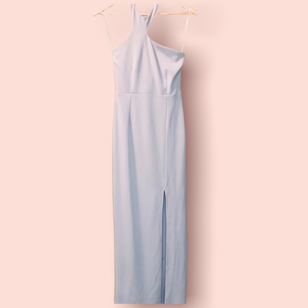 NAANA Long Gray Sleeveless Halter Neckline Unique Cocktail Dress-Size 6